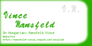 vince mansfeld business card